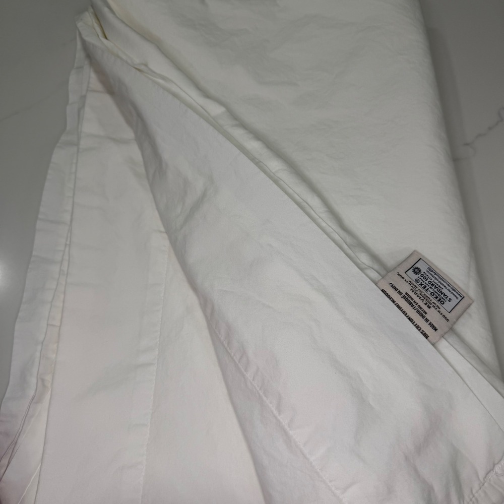 Laura Ashley White 100% Cotton OEKO-TEX Solid Bedding flat sheet